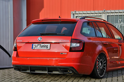 Heckansatz Diffusor Heckdiffusor aus ABS für Skoda Octavia RS 5E Facelift 