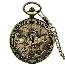 Mechanical Skeleton Pocket Watch with Chain for Men Wind Up Watches Luxury Gifts