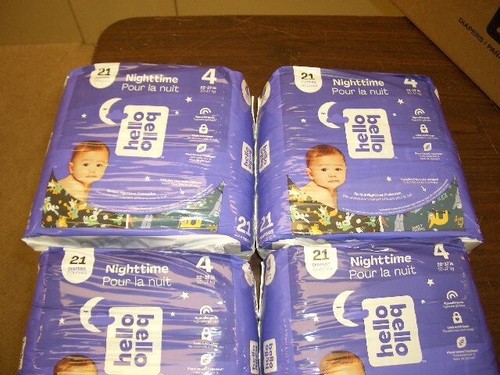 4 Pack-Hello Bello Nighttime Baby Diapers Size 4 22-37 lbs.-21 in each-Total 84 - Picture 2 of 7