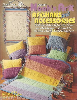 Noah's Ark Afghans & Accessories Crochet Instruction Patterns Baby Children NEW