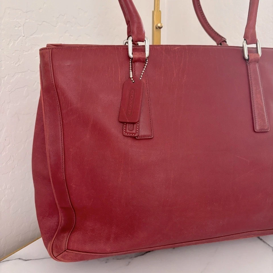 Bolso de Mano Coach Legacy 9426 Vintage 2002 Cuero Rojo Foto 2 de 4