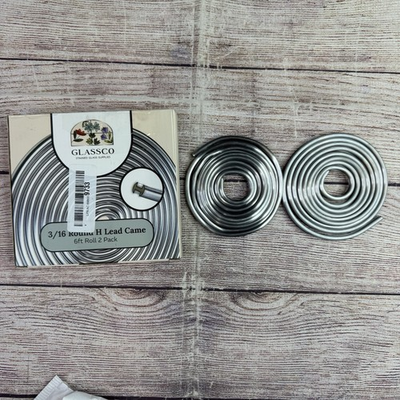 #ad Glassco 3 16” Round H Lead Came 12ft Roll Stained Glass Strip Hobby Supply READ $9.60