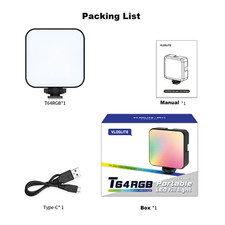 T64 RGB LED Photographic Lighting 2500-9000K Fill Lamp for Smarthphone Camera Go