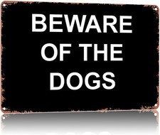 Vintage Tin Metal Signs Home D cor 8x12 Beware Of The Dogs,Text Art Poster Home