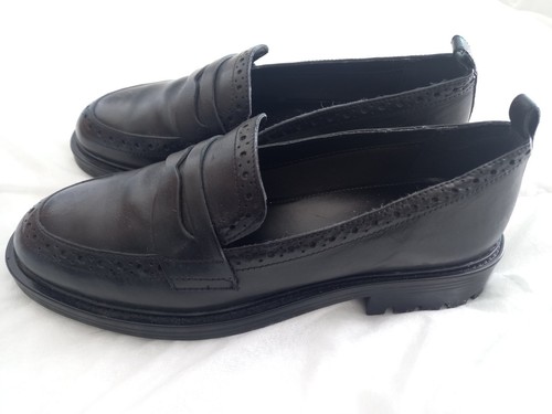New Next Size 6.5 UK/EU 40 Black Forever Comfort Leather Loafer Shoes - Picture 2 of 7