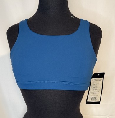 Vie Active Ultra Flow Sports Bra Blue Strappy Back Medium Support NWT Size S