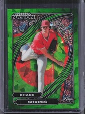 2026 Leaf Baseball Nation #48 Chase Shores Green Cracked Ice #/25