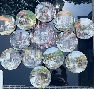 Royal Doulton Country Crafts Full Set Of 12 and 1 Large Collectors Plates VGC