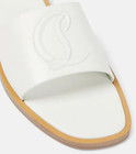 100% AUTHENTIC NEW WOMEN LOUBOUTIN CL MULE LOGO WHITE SLIDE SANDALS EU 37/US 7 — photo 4