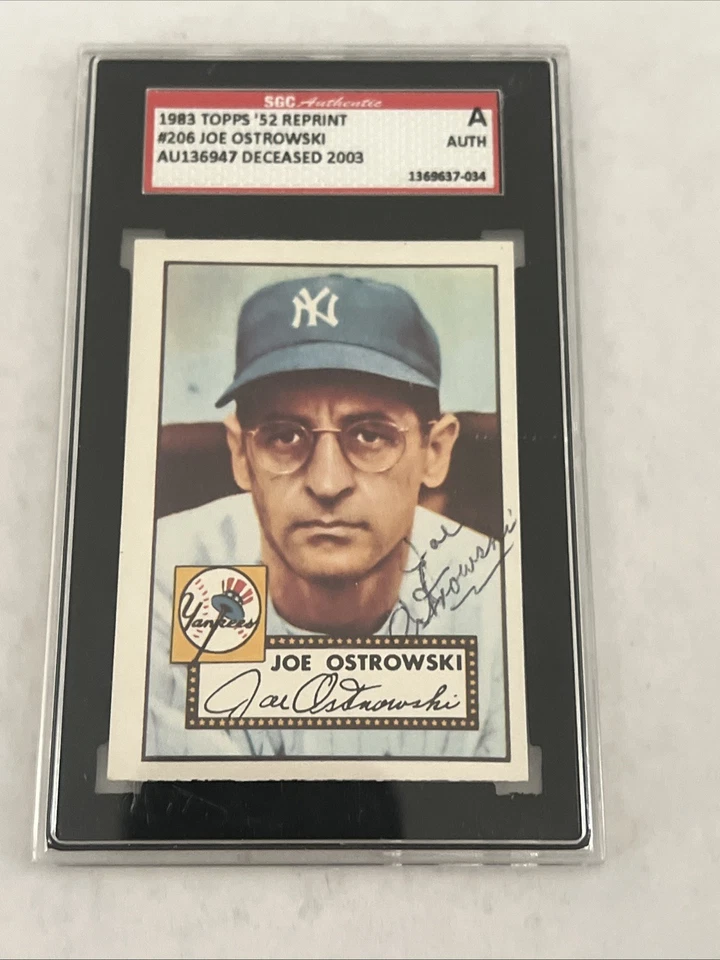 Joe Ostrowski 1983 Topps 1952 RP Signed #206 SGC AUTHENTIC AUTOGRAPH NY YANKEES - Image 2 of 4