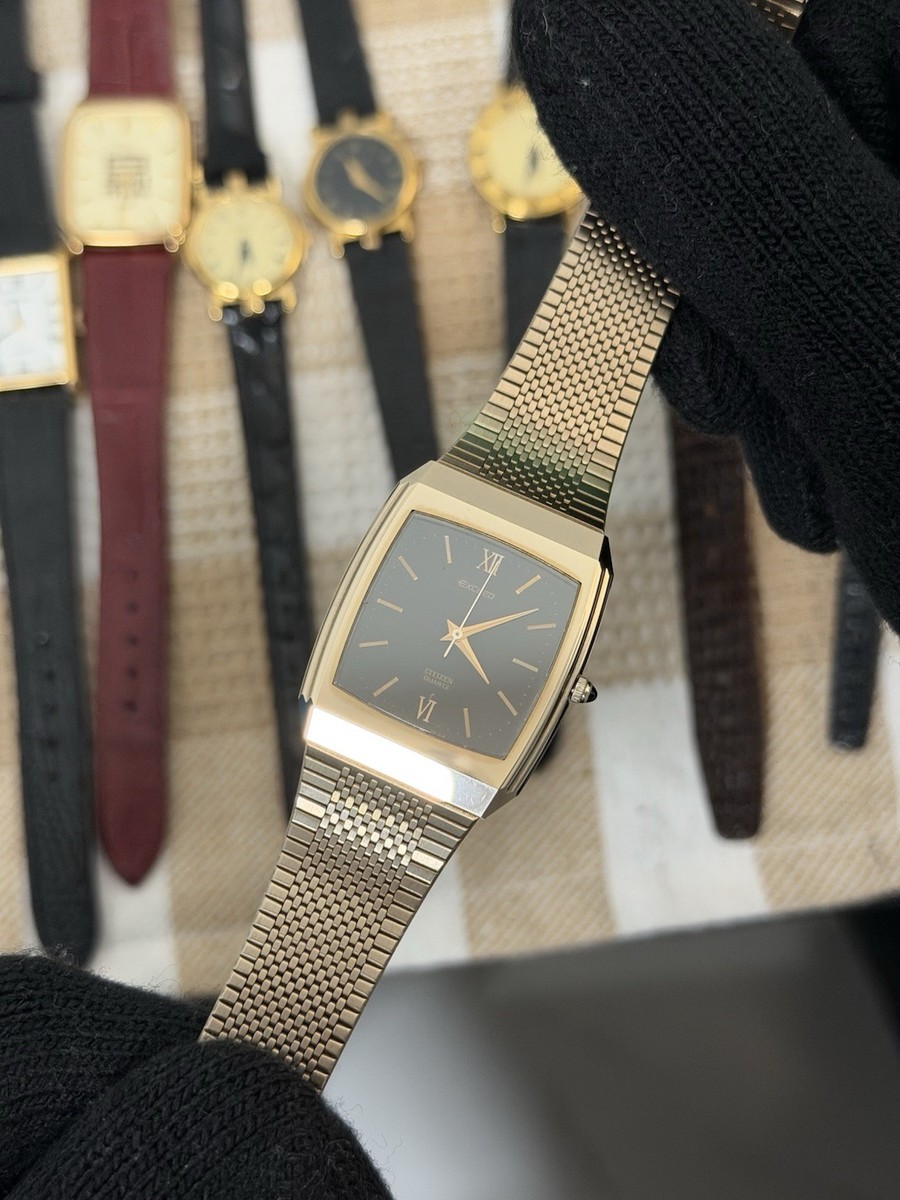 Vtg 1981 Citizen Exceed Quartz 4-798392 Men's Mesh Bracelet Watch