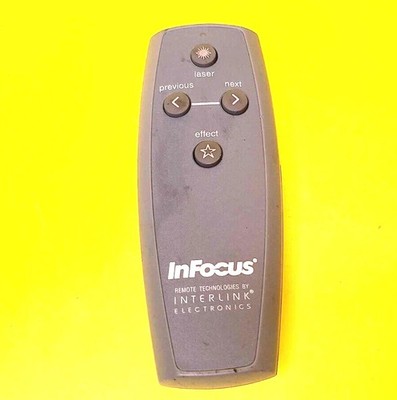 INFOCUS 100301399 INTERLINK ELECTRONICS PROJECTOR PRESENTER REMOTE CONTROL GRAY