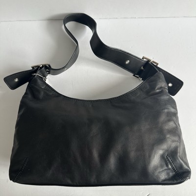 Y2K Kmart Genuine Lamb? Leather Handbag/Purse Black Corpcore Office Going Out