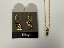 Disney Store Mickey Mouse Necklace And Earring Set - NEW