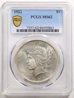 1922 $1 Peace Silver Dollar MS62 PCGS 46959861