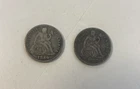 (2) Nice 1875 & 1889 US Seated Liberty Silver One Dime 10 cents