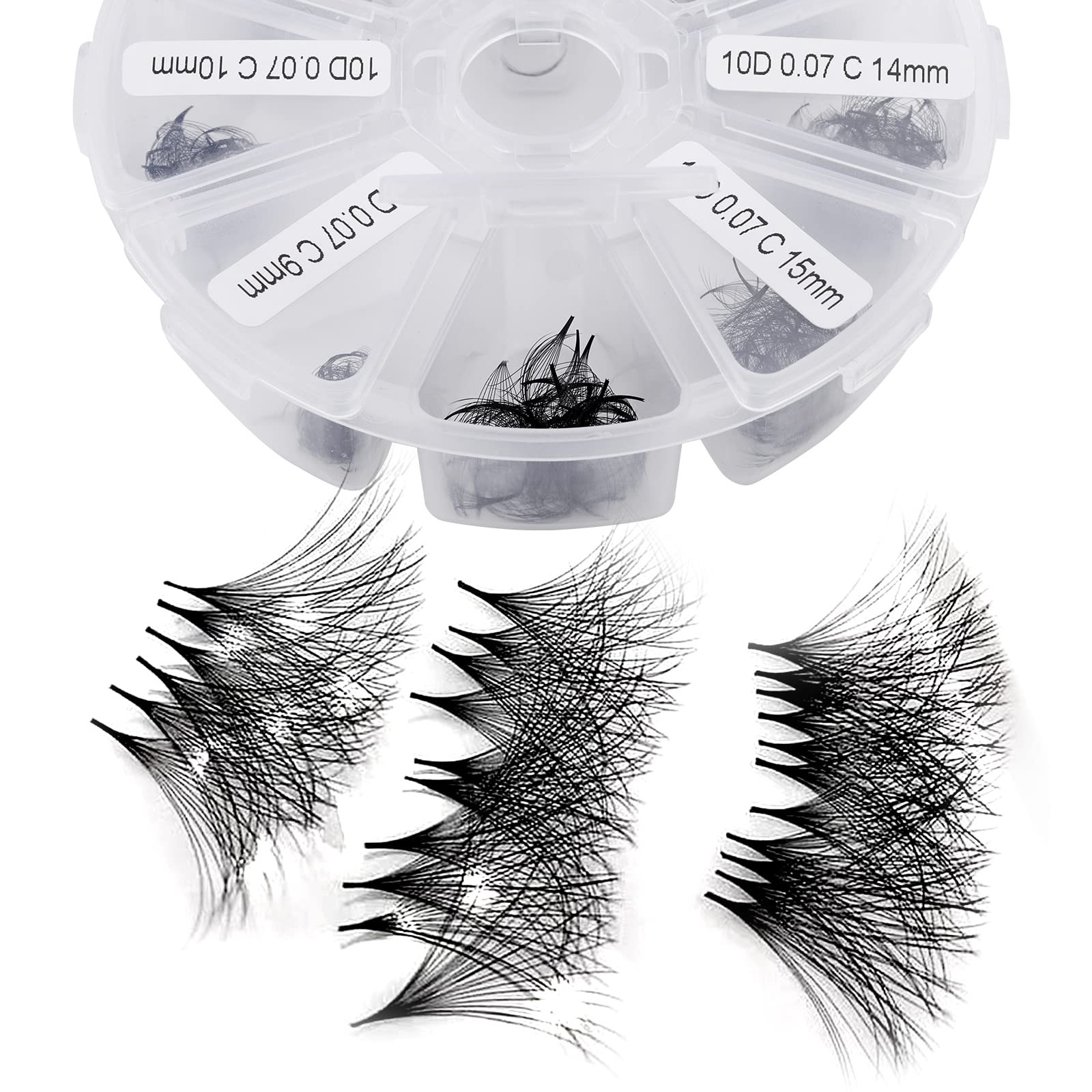 Cils russes préfaits D curl boite de 500 fans 10D pour extension de cils volumineuse