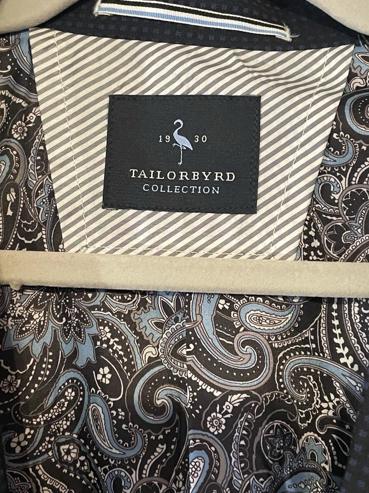 Tailorbyrd Para Hombres•42R•Azul•Abrigo Deportivo Geométrico Blazer Traje Chaqueta Forrado de Cachemira Foto 3 de 4