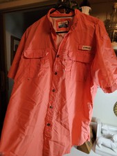 MAGELLAN SHIRT MEN'S M PEACH LAGUNA MADRE RELAX FIT FISH GEAR MOISTURE WICKING