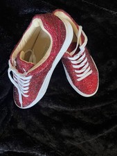 Betsey Johnson Sidny Red Rhinestone Platform Sneakers Ladies- Size 8.5 SB-SIDNY
