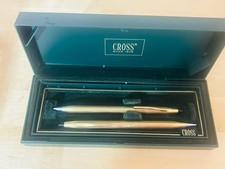 Vintage Cross Pen and Pencil Set in Box Gold Tone