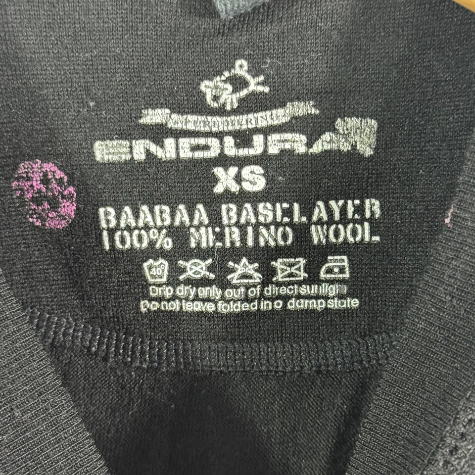 Camisa Capa Base Lana Merino Endura BaaBaa XS Negra Manga Larga Térmica Ciclismo Foto 4 de 4