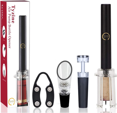 #ad #ad Air Pressure Pump Bottle Opener with Foil CutterAerator PourerVacuum Stopper 4 $19.93