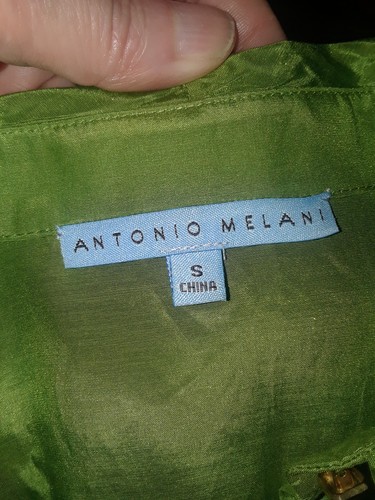 NWT Ladies Antonio Melani Moss Green Silk Blend Sleeveless Top Size Small $99 - Picture 4 of 6