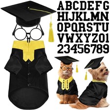 Huhumy 5 Pcs Dog Graduation Costume Set Include 2026 Pet S, Black Yellow