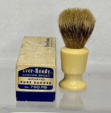 Vintage Ever-Ready Shave Brush Silver Tip Badger 750 Imported with Box