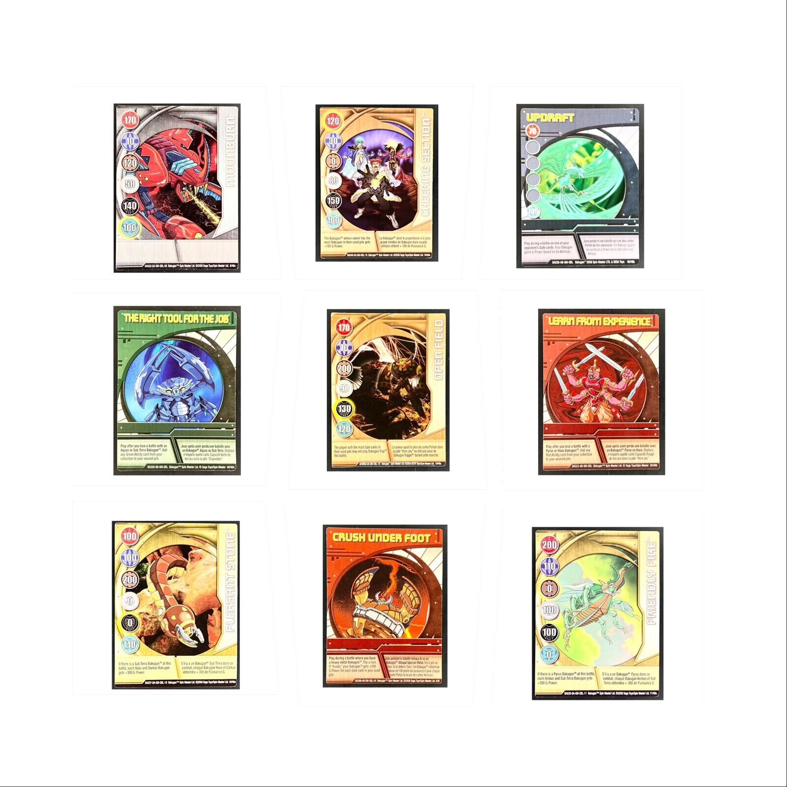 Lot Of 20 (20) Bakugan Cards | Actual Images | Most In Bakugan Red Covers