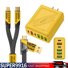 120W Fast Type C Wall Charger & 4-In-1 65W Super Fast Cable For Cell Phone iPad