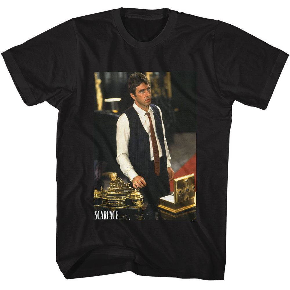 Scarface Classic Movie Tony Montana With Cocaine Box On Desk Men's