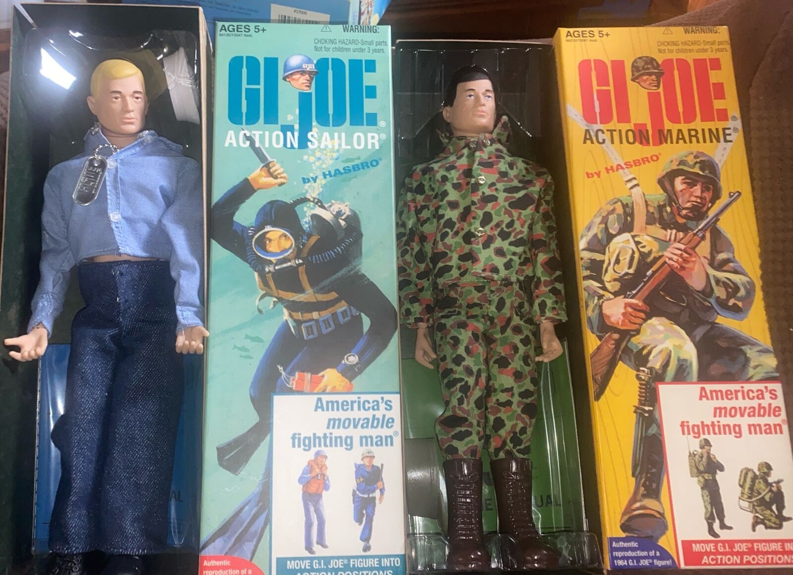 Pair Of Hasbro 2008 GI-Joe Action Sailor And Action Marine MIB