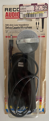 1985 Recoton Vintage Deluxe Cassette Microphone DM-150- 500 ohm Low Impedance