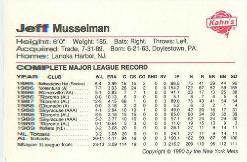 1990 Kahn's New York Mets #'s 1-52 U-Pick to complete your set NM. - Picture 23 of 69