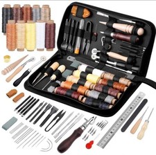 50pcs Professional Leather Craft Working Tool Sewing Kit Repair Set Waxed Thread