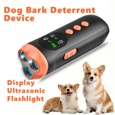 Flashlight&Display Sonic Trainer Anti-Bark Ultrasonic Controller Dog Deterrent 