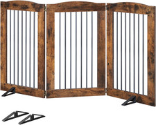 Indoor Dog Gate with Support Feet, Freestanding Pet Gate for Doorway, Stairs, 31