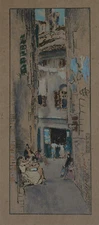 J McNeill Whistler, "Bead-Stringers, Venice".  Original Lithograph 1904
