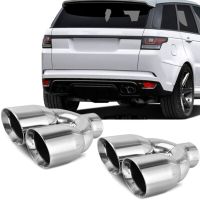 Pair Car Muffler Tip 2.5'' Inlet 3.5'' Out Accessories For For Land Range Rover