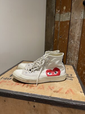 Converse X Comme Des Garçons Play Hi Top Sneaker Weiß Gr. UK 10