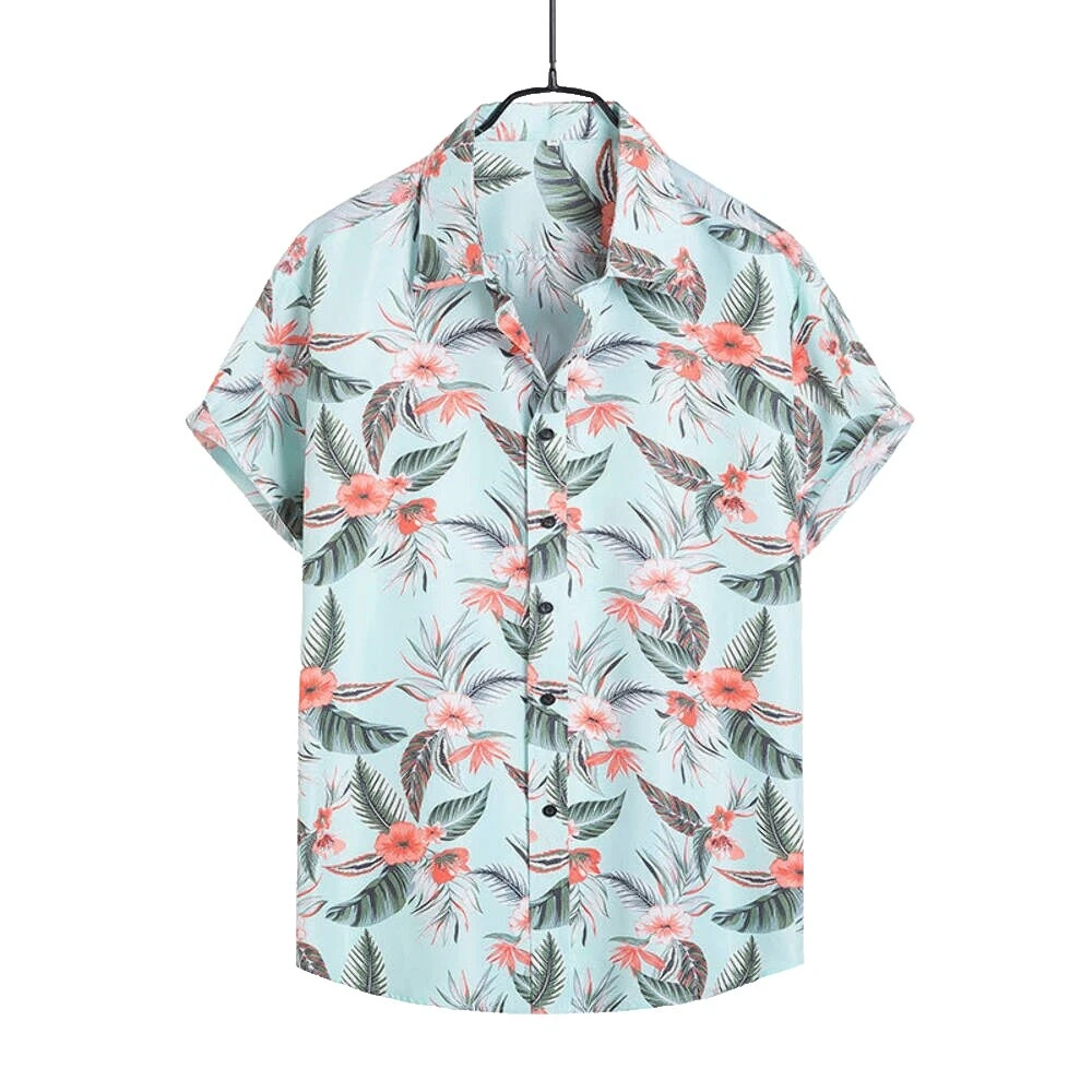 Polyester Anime Casual Button-Down Shirts for Men