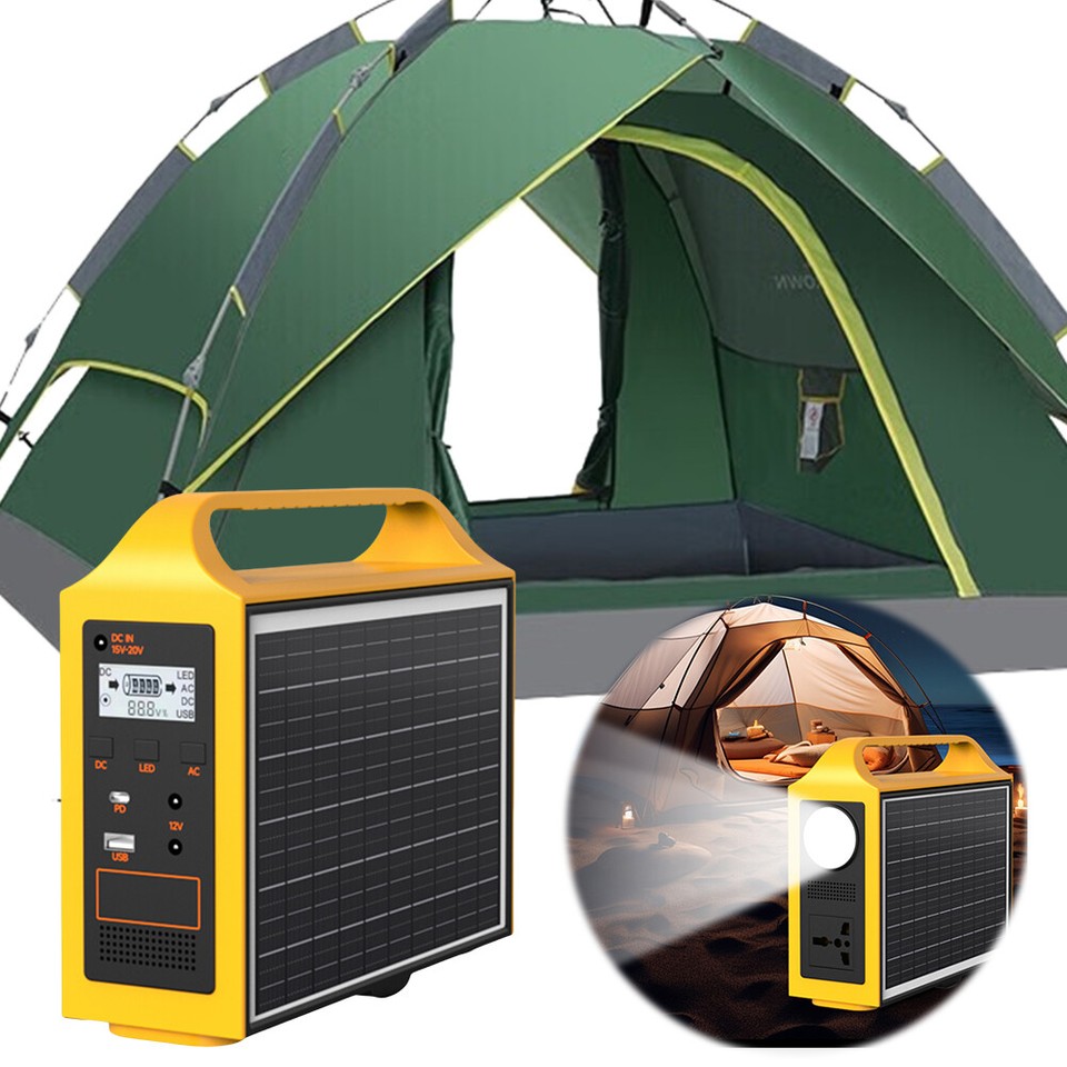 Power Generator 24000mAh LED Light Outdoor RV Camping Power Bank Solar