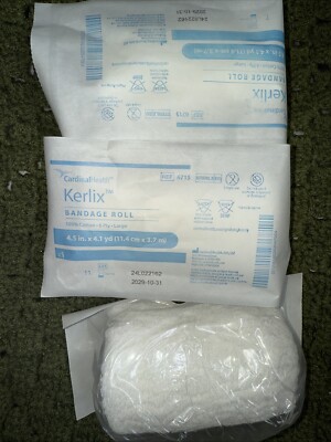 Kerlix Fluff Bandage Roll Gauze 6-Ply 4.5'' X 4.1 Yard Roll Sterile -Pack of 3
