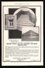 1922 Norton Company stairs step Worcester, MA Vintage magazine ORIG. print ad 2
