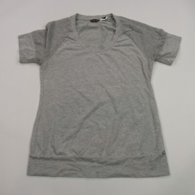 Merrell Shirt Womens Medium Short Sleeve Stretch Crew Neck Gray