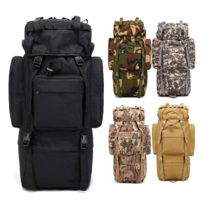 HARDLAND 65L Outdoor Backpack Tactical Climbing Hiking Sport Shoulder Bag, Black / 16.53" x 12.2" x 28.74"