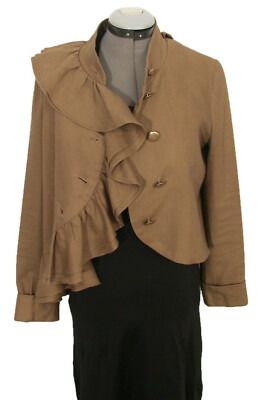 Anthropologie RUFFIAN MISE en SCENE Well Wisher Jacket Ruffle Linen ...