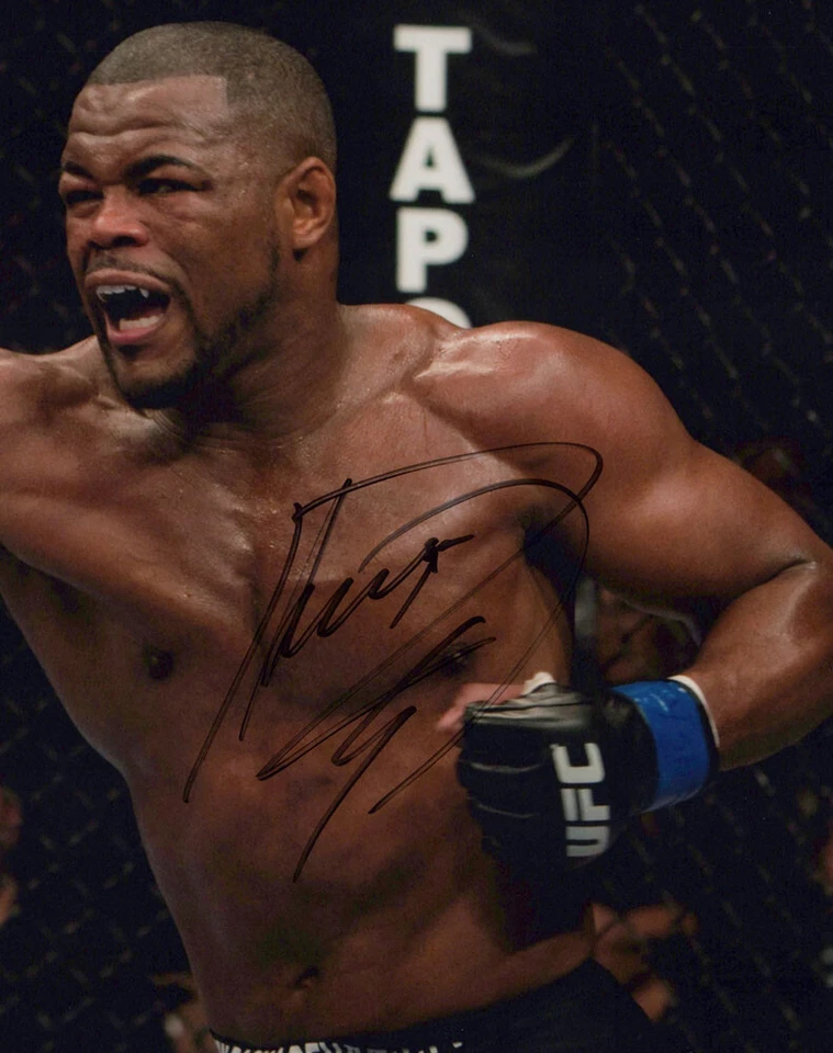 Foto autografiada firmada por Rashad Evans "UFC" 8x10 b PRUEBA EXACTA contra certificado de autenticidad de Forrest Foto 4 de 4